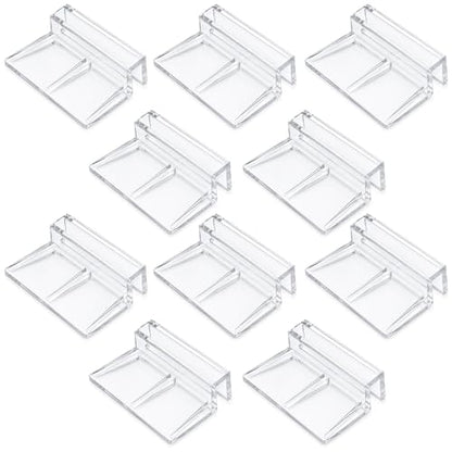 10 Pack Transparent Aquarium Lid Clips 6.3mm Aquarium Cover Bracket Rimless Fish Tank Glass Cover top Support Acrylic and Glass Aquariums top Clips Aquariums Hood Holder Plastic Fish Tank Covers