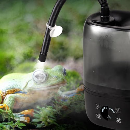 Reptile Fogger Humidifier with Timing, 4L Large Digital Reptile Fogger Terrarium Humidifiers with Double Extension Tube Automatic Reptile Misting System
