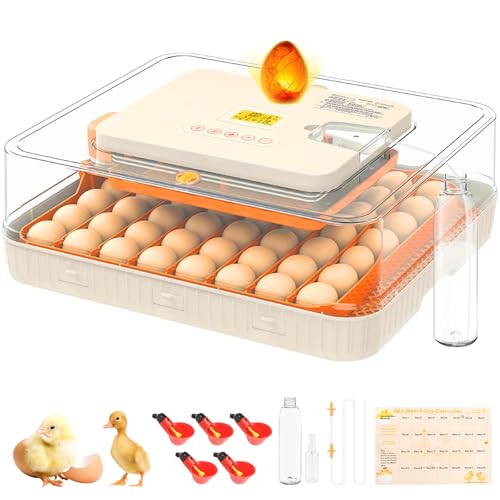 56 Egg Incubator for Hatching Eggs, Egg Incubators with Automatic Egg Turning, Temperature and Humidity Control, Egg Candler, Automatic Water Bottle Refill, Incubator for Chicken, Ducks, Goose