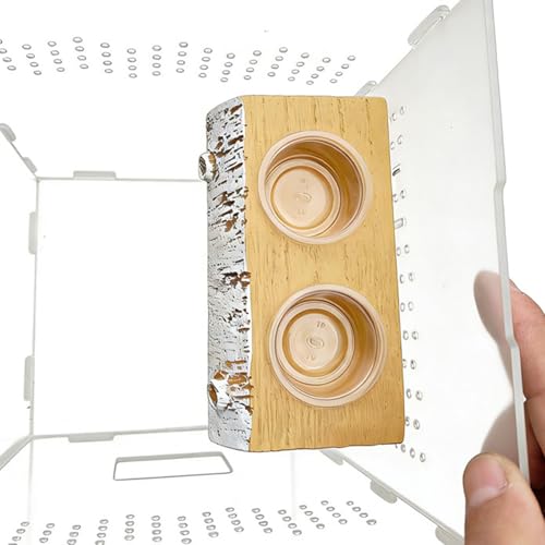 Magnetic Gecko Feeding Ledge | Removable Resin Food Dish,Terrarium Bowls Reptile Feeders - for Pets Crabs Turtle Spider Bearded Dragon Frogs Centipede Small Animal