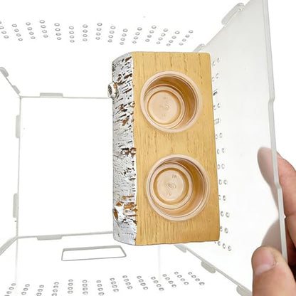 Magnetic Gecko Feeding Ledge | Removable Resin Food Dish,Terrarium Bowls Reptile Feeders - for Pets Crabs Turtle Spider Bearded Dragon Frogs Centipede Small Animal