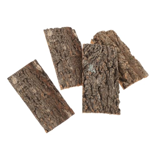 Happyyami 4pcs Fish Tank Landscaping Gecko Tank Backdrop Cork Bark Background Reptile Habitat Decoration Reptile Wooden Cork Tile Aquarium Decor Reptile Tank Natural Cork Bark Crawl 3D