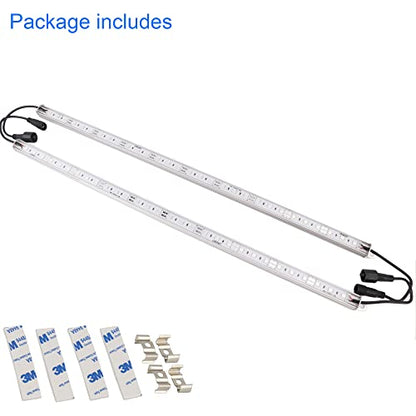 LEDENET 440nm Blue Waterproof LED Grow Light Strips, 12V DC Aquarium LED Strip Aluminum Lighting, 2 pc 20" Blue Boat Rigid LED Lights Strips, Marine LED Lights Bar - size: 2 x 20'' 440nm