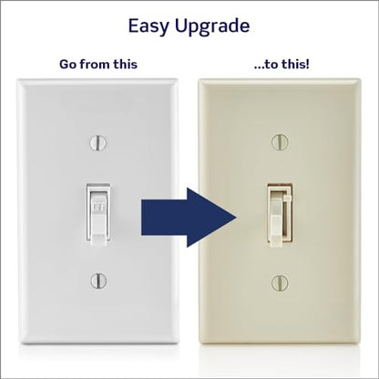 Leviton Toggle Slide Dimmer Switch for Dimmable LED, Halogen and Incandescent Bulbs, TSL06-1LT, Light Almond - color: Light Almond
