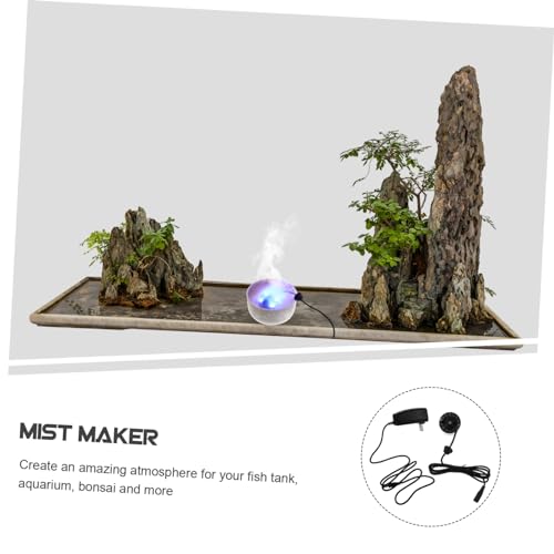 20MM LED Light Mist Maker Fog Machine for Fountains and Aquariums Ultrasonic Humidifier 12 Color Changing Lights for Gardening and Fish Tanks