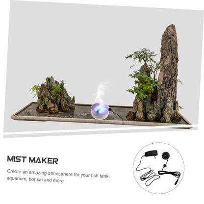20MM LED Light Mist Maker Fog Machine for Fountains and Aquariums Ultrasonic Humidifier 12 Color Changing Lights for Gardening and Fish Tanks