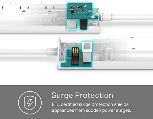 Kasa Smart Plug Power Strip HS300, Surge Protector with 6 Individually Controlled Smart Outlets and 3 USB Ports, Compatible with Alexa & Google Home, No Hub Required, White (Pack of 10) - size: 6 Outlets (Pack of 10)