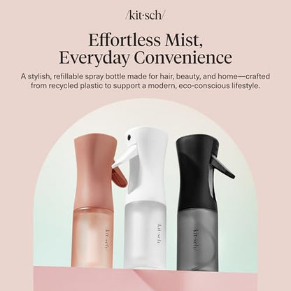 Kitsch Continuous Spray Bottle for Hair – Fine Mist Water Mister & Water Spray Bottle – Recycled Hair Spray Bottle – Spray Bottles for Cleaning, Styling, Plants & More – Black, 150ml - color: Black