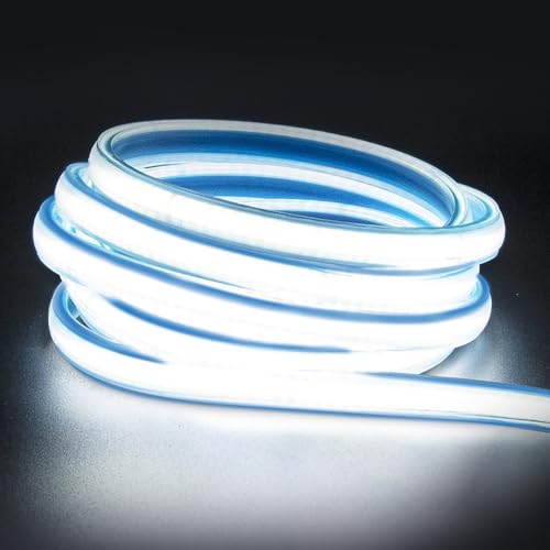 110v LED Strip Lights 16.4 Foot 120 Volt Waterproof Under Cabinet Lighting Strip White 6000K 5 Meter Flexible LED Rope Lights for Bedroom Kitchen Living Room (Cold White, 16.4ft) - color: Cold White 6000K, size: 16.4ft