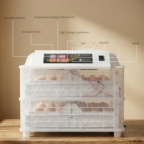 Winado Incubators for Hatching Eggs, 96 Egg Incubator with Automatic Egg Turning & Temperature Control, Egg Candler, and Day Counter for Chicken, Duck, and Quail Eggs Hatching