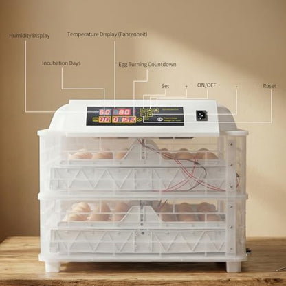 Winado Incubators for Hatching Eggs, 96 Egg Incubator with Automatic Egg Turning & Temperature Control, Egg Candler, and Day Counter for Chicken, Duck, and Quail Eggs Hatching