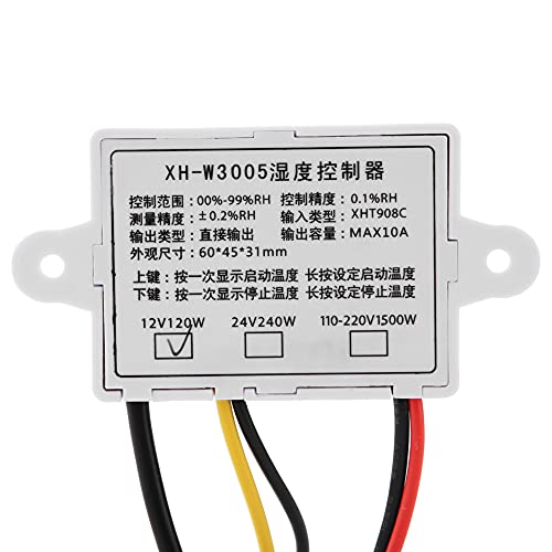 FTVOGUE XH-W3005 Digital Humidity Controller Humidity Controller Humidity Control Switch 0~99%RH 12V 24V 220V[220V] Temperature and Humidity Sensor