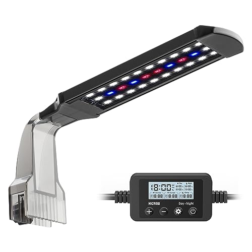 NICREW Clip on Aquarium Light, Fish Tank Light with White, Blue and Red LEDs, Planted Aquarium Light for Nano Tank, 2 Lighting Modes - size: For Plants