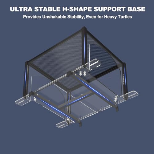 Upgraded Dual Ramp Turtle Basking Platform, Extra Large Fits 125 Gallon 150 Gallon 180 Gallon Aquarium Tank, Aquatic Turtles Topper Dock, Turtle Tank Accessories, Non-Slip Ramp & Escape-Proof