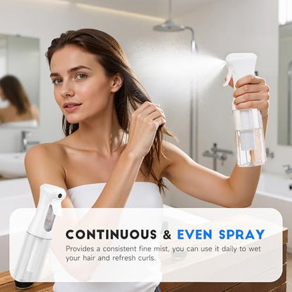 3 Pack Continuous Spray Bottles - Ultra Fine Mist Sprayer, Refillable Water Sprayer for Hairstyling, Plants, Pets, Cleaning, Skincare (6.8 OZ/200ML,White) - color: 3 Pack White, size: (3-Pack)-6.8 Oz