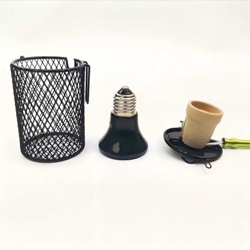 Playful Paws Ceramic Lamp and Lampshade Bird Heaters for Caged Birds with 50W Reptiles Heat Lamp Bird Warmer and Rabbit Hutch Heater (Timed Switch) - color: Timed Switch