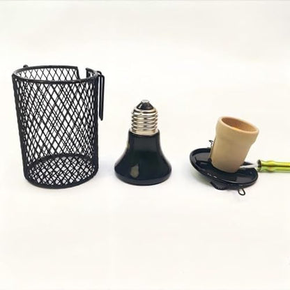 Playful Paws Ceramic Lamp and Lampshade Bird Heaters for Caged Birds with 50W Reptiles Heat Lamp Bird Warmer and Rabbit Hutch Heater (Timed Switch) - color: Timed Switch