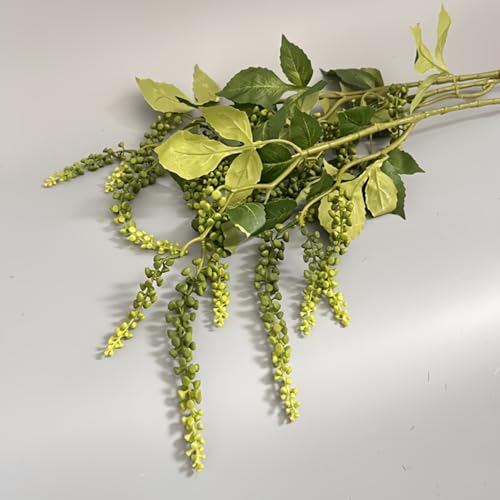 3 pcs Artificial Hanging Succulents Faux Burro's Tail Picks Trailing String of Pearls Succulent Fake Greenery Sprays for Basket Planter Centerpiece Floral Arrangement