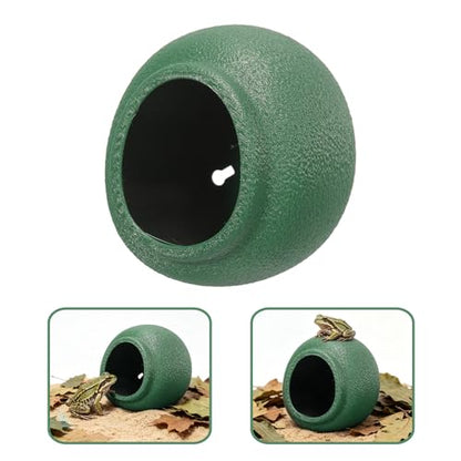 Terrarium Mini with Frog Cup Suction Egg-Shaped Stability Plastic Habitat Cage Decor Ventilated Design Amphibian for Indoor