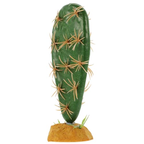 SHINEOFI Artificial Cactus Reptile Terrarium Plant Decor for Fish Aquarium and Reptile Habitat Plastic Resin Material Fade-Resistant for Landscaping and Pet Hideouts
