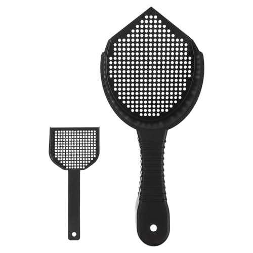 2pcs Cat Litter Scooper and Reptile Sand Scoop Plastic Sifting Scoop for Fine Litter and Pet Waste Small and Large Size and Reptile Habitat Cleaning