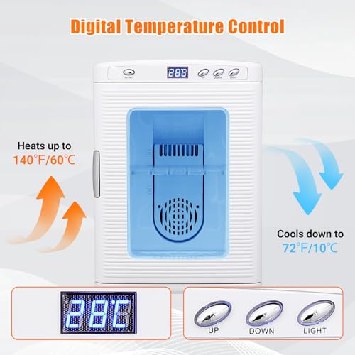 TROPOW 25L Reptile Incubator, Scientific Lab Incubator for Hatching Eggs, Digital Cooling Temperature Controlled with 5°c-60°c, Heating and Cooling for Small Reptiles, 12V/110V, White