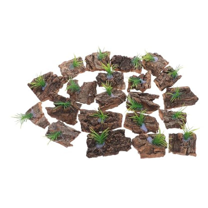 LIOOBO 20pcs Natural Cork Bark Terrarium Background for Reptiles Real Tree Bark Platform for Climbing and Hiding Aquarium Decor for Lizards Snakes Turtles Easy Maintenance Small Terrarium