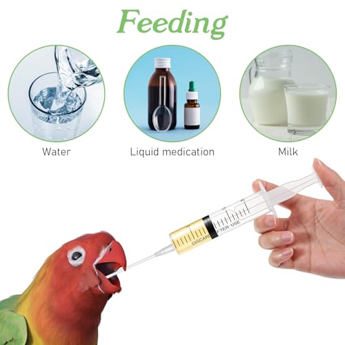 Baby Bird Feeding Syringe, Reusable Manual Bird Feeding Syringe with Spoon Tip and Soft Tube for Milk, Water, Liquid Food, Parrot, Small Pet