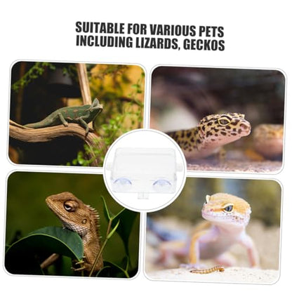 VOSAREA Reptile Food Dish Bowl with Suction Cup, Large Plastic Lizard Feeder and Water Bowl for Bearded Dragons, Geckos, and Chameleons, Snake Tank and Gecko Tank Accessories