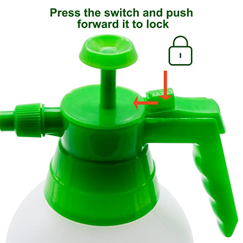 68oz Garden Pump Sprayer, 2L Hand Pressure Sprayer Bottle, 0.5 Gal Lawn Adjustable Sprayer for Plant Mister Spraying Weeds Home Cleaning Watering (Green) - color: Green