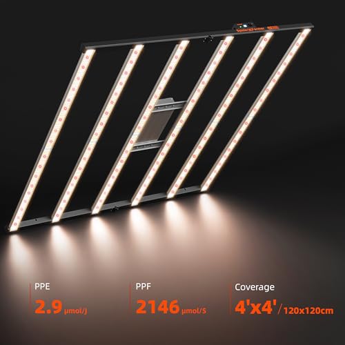Spider Farmer SE7000 730W LED Grow Light, 5x5ft Coverage, Full Spectrum Dimmable Bar Style, Smart App Control & Daisy Chain, Commercial & Vertical Farming Growing Lamps - size: 5x5 Coverage-730W