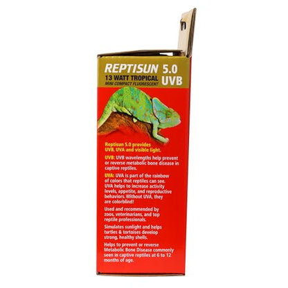 Zoo Med ReptiSun 5.0 Mini Compact Fluorescent Lamp 13 Watts - size: 1 Count (Pack of 1)