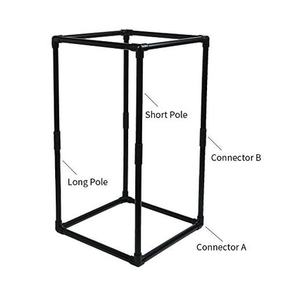 30" Large Monarch Butterfly Habitat Cage, Outdoor Insect Mesh Cage Terrarium (Diameter 19mm Pipe) - style: Cover Wraps Frame 30" Tall (DIA 19mm Pipe)
