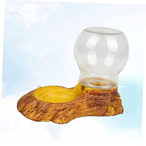 Abaodam Automatic Reptile Water Feeder Tortoise Drinking Fountain with Texture Bowl Easy for Lizards Snakes and Turtles for Reptile Landscaping Decor