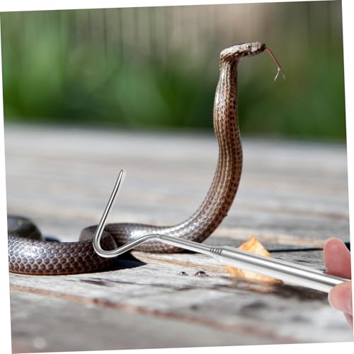 BESPORTBLE Retractable Snake Grabber Tool Durable Stainless Steel Reptile Catching Hook for Safe Handling of Snakes and Other Reptiles Collapsible Design for Easy Storage and Transport