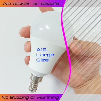 E12 A19 100W Equivalent LED Candelabra Light Bulbs 2700K Warm White, AC120V 9W 1000LM, E12 A60 Globe Candelabra Small Base Screw Socket Bulb for Ceiling Fan Chandelier Salt Lamp, Non-Dimmable, 2 Pack - color: 2700k Warm White, size: 100 Watts