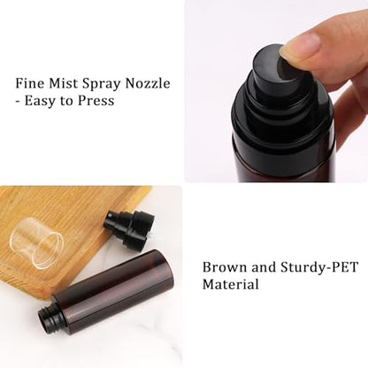 Cosywell 5 Pack Fine Mist Spray Bottles 3.5oz/105ml Leak Proof Mister Spray Bottle Refillable Plastic Hair Spray Bottle for Perfume Skincare Toners Water Cosmetics (Brown) - color: B-Brown