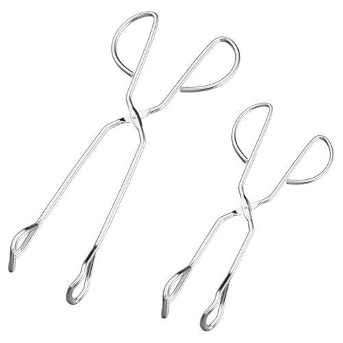 HINMAY Stainless Steel Kitchen Scissor Tongs Set, 2-Piece (10/13 Inch) | Metal Scissor Tongs for Cooking, Grilling, Serving, and Barbecue - color: Silver