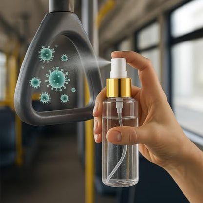 Bar5F Fine Mist Spray Bottle 4-Ounce Crystal-Clear and Firm BPA-Free Gold Misting Cap 6-Pack