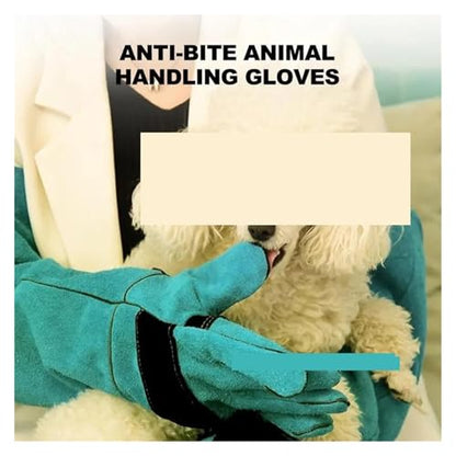 Anti-Bite Safety Gloves Ultra Long Thickened Green, Compatible for Grip Biting Catch Pets Protective Dog Reptiles Animal Supplies(60cm) - color: 60cm