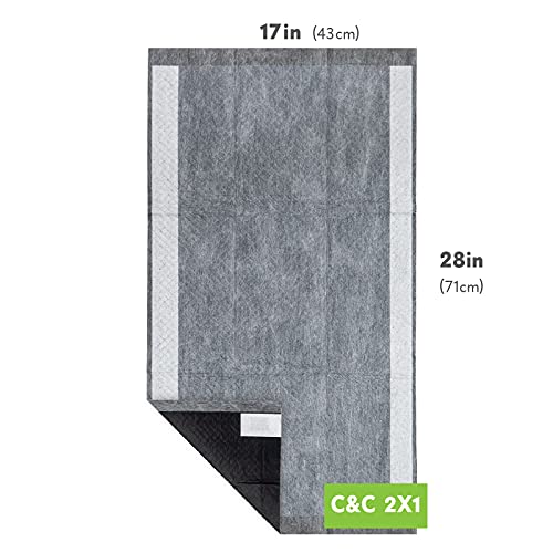 Paw Inspired Disposable Guinea Pig Cage Liners | Bamboo Charcoal Odor Controlling | Super Absorbent Liners Pee Pads for Ferrets, Rabbits, Hamsters, and Small Animals (28" x 17" (C&C 2 x 1), 24 Count) - size: 28x17" (C&C 2x1) - 24 ct