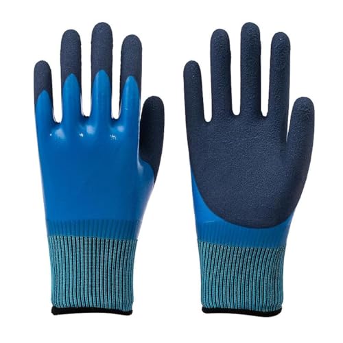 Women Men Waterproof Fishing Gloves,Anti-Slip Catch Fish Gloves,Puncture Proof Fishing Gloves for Handling,Catching,Cleaning - color: Blue