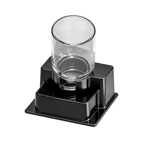 Automatic Reptile Feeder - Reptile Automatic Dish, Crab Water Dispenser | ABS, Bearded Dragon Water Bowl Food Container for Lizard Chameleon Snake Frog Hermit Crab Amphibian Habitat - color: Black