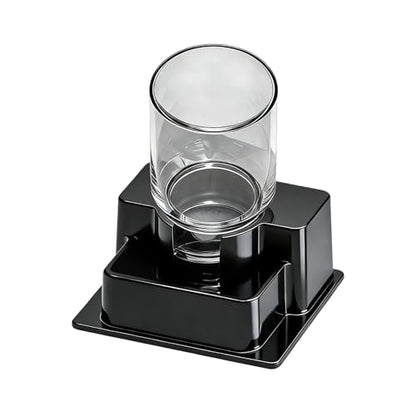 Automatic Reptile Feeder - Reptile Automatic Dish, Crab Water Dispenser | ABS, Bearded Dragon Water Bowl Food Container for Lizard Chameleon Snake Frog Hermit Crab Amphibian Habitat - color: Black