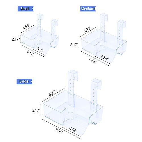 La La Pet Hanging Acrylic Turtle Basking Platform with Guardrail and Ladder - Tortoise Resting Terrace for Turtle Tank - size: Large