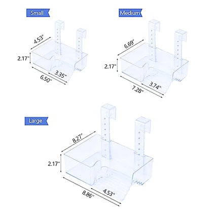 La La Pet Hanging Acrylic Turtle Basking Platform with Guardrail and Ladder - Tortoise Resting Terrace for Turtle Tank - size: Large