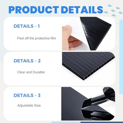 Sieral Aquarium Canopy Set Polycarbonate Greenhouse Panels 29 x 11.38 x 0.24 Inch for 20/29/37 Gallon Fish Tank Without Center Brace Aquariums Cover Fish Tank Lid, Black - color: Black, size: 30 x 12 Inch