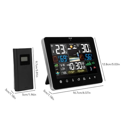 AUNMAS Digital Thermometer Hygrometer, Wireless Indoor Outdoor Weather Station with Large Display and Touch Controls, for Home Office Greenhouse Terrarium