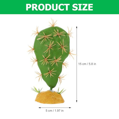 Artificial Reptile Terrarium Decor Fake Cactus Plant for Amphibian Habitat, Sturdy Plastic Reptile Tank Decoration Suitable for Gecko and Lizard Enclosures