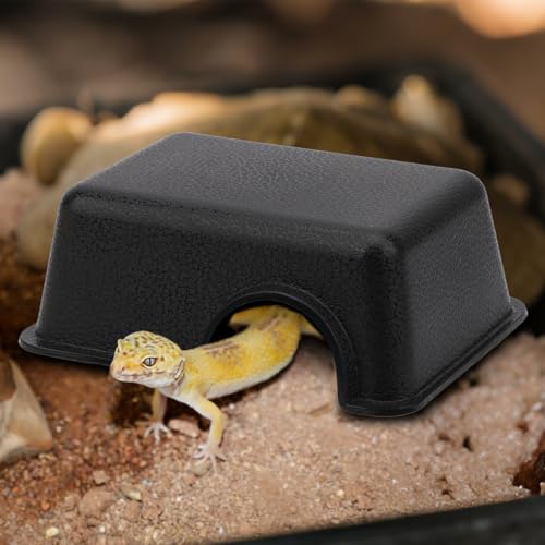 Hypeety Reptile Hide Box, Small Animal Hideaway, Hides with Texture Help Peeling, for Snakes, Lizards, Leopard Gecko S